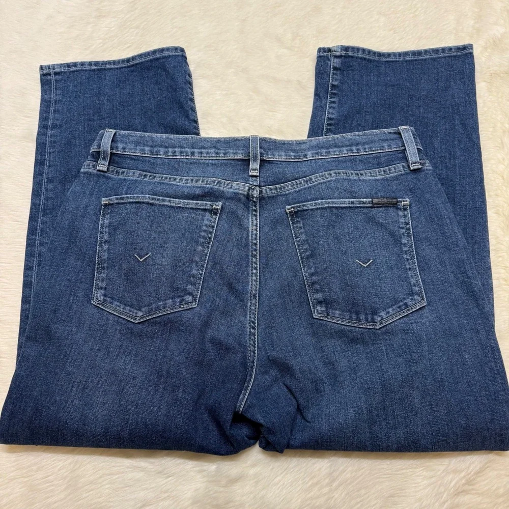 Hudson Noa Midrise Straight Crop Jeans Womens 33 Blue Denim‎ Medium Wash